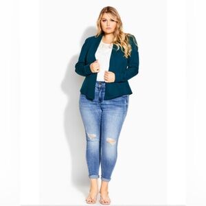 City Chic Teal Blazer